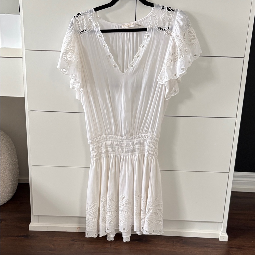 Ramy Brook White Eyelet Mini Dress